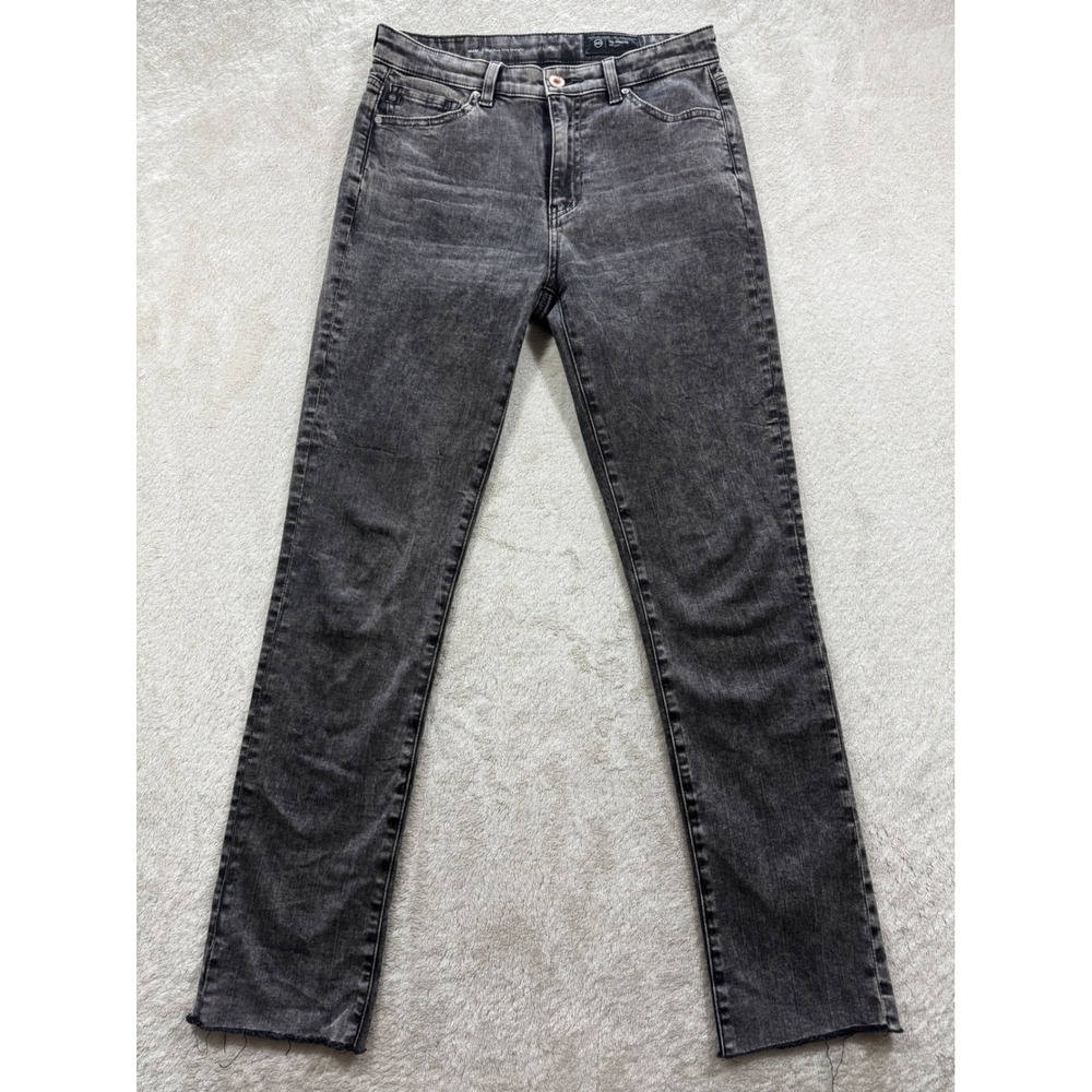 AG Womens Mari Mid-Rise Slim Straight Grey Denim Jeans 25 Meas: 28x29